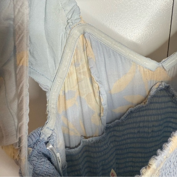 Free People textured floral puff sleeve maxi dress in sky blue XS - Picture 11 of 16